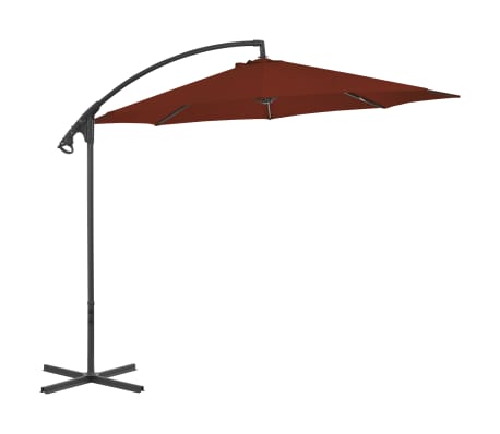 vidaXL Ampelschirm mit Stahl-Mast 300 cm Terrakotta