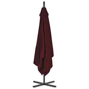 Boční zahradní slunečník s ocelovou tyčí 250 x 250 cm bordó - obrázek 4