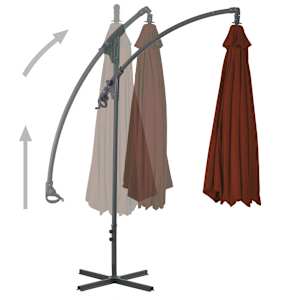 Boční zahradní slunečník s ocelovou tyčí 250x250 cm terakotový - obrázek 2