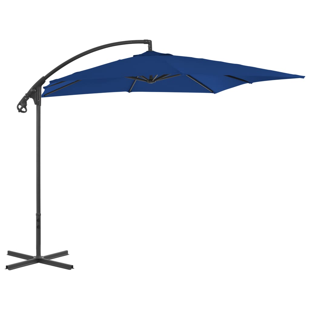 vidaXL Parasol déporté avec mât en acier 250x250 cm Azuré