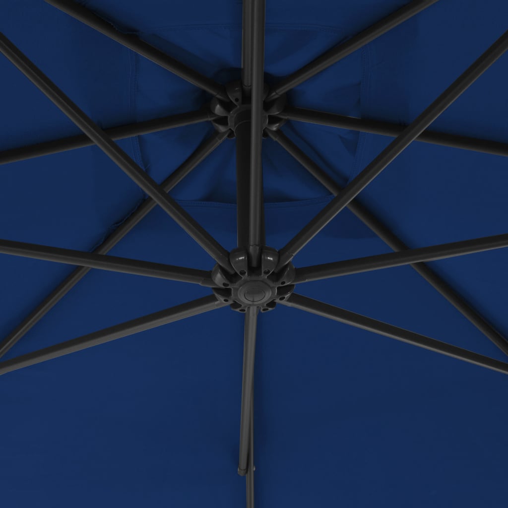 Konzolový slunečník s ocelovou tyčí 250 x 250 cm azurový