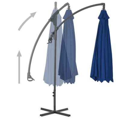 vidaXL Z&aacute;vesn&yacute; z&aacute;hradn&yacute; slnečn&iacute;k, oceľov&aacute; tyč 250x250 cm, az&uacute;rov&yacute;