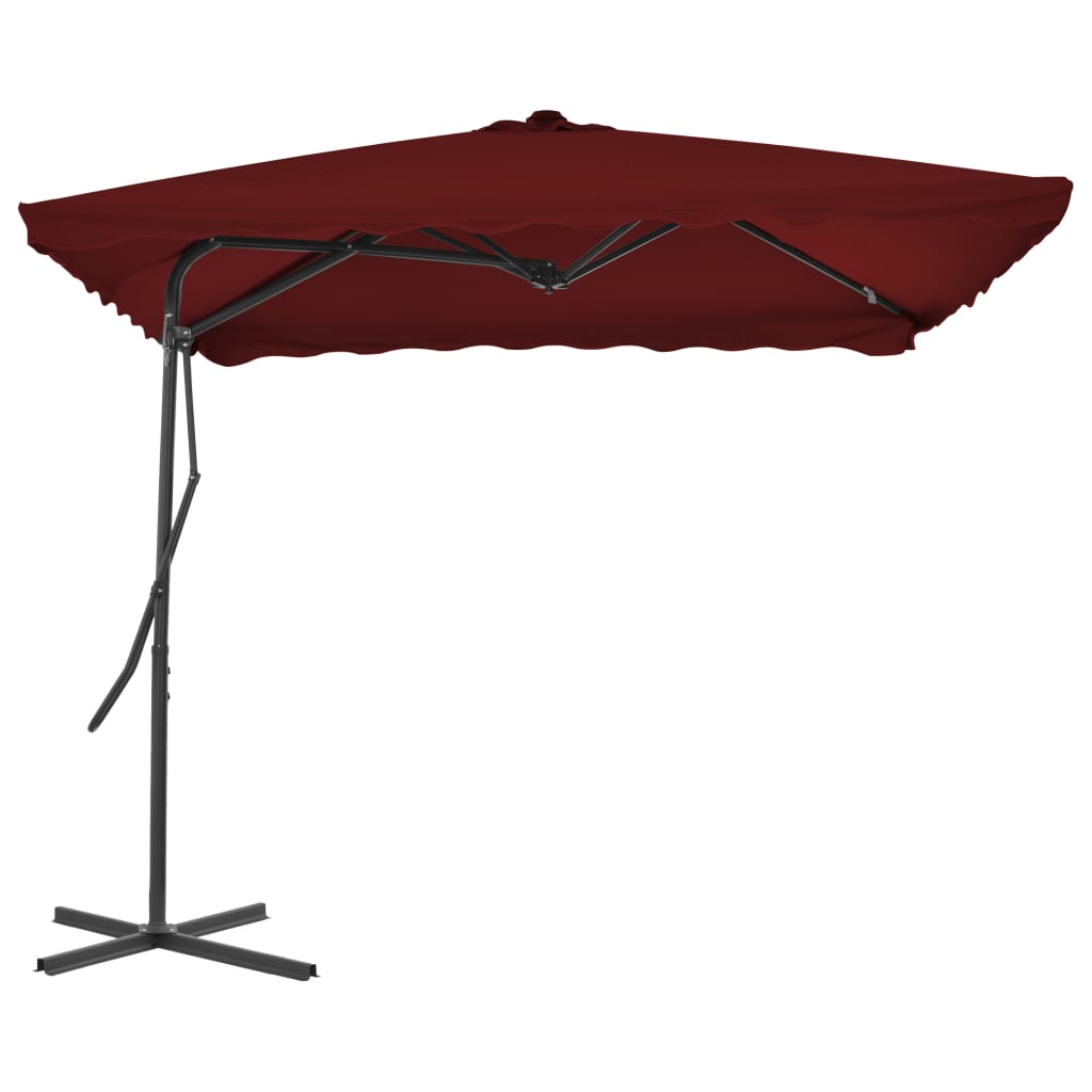 Umbrelă de exterior cu stâlp din oțel, bordo, 250x250x230 cm