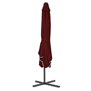 Zahradní slunečník s ocelovou tyčí bordó 250 x 250 x 230 cm - obrázek 3