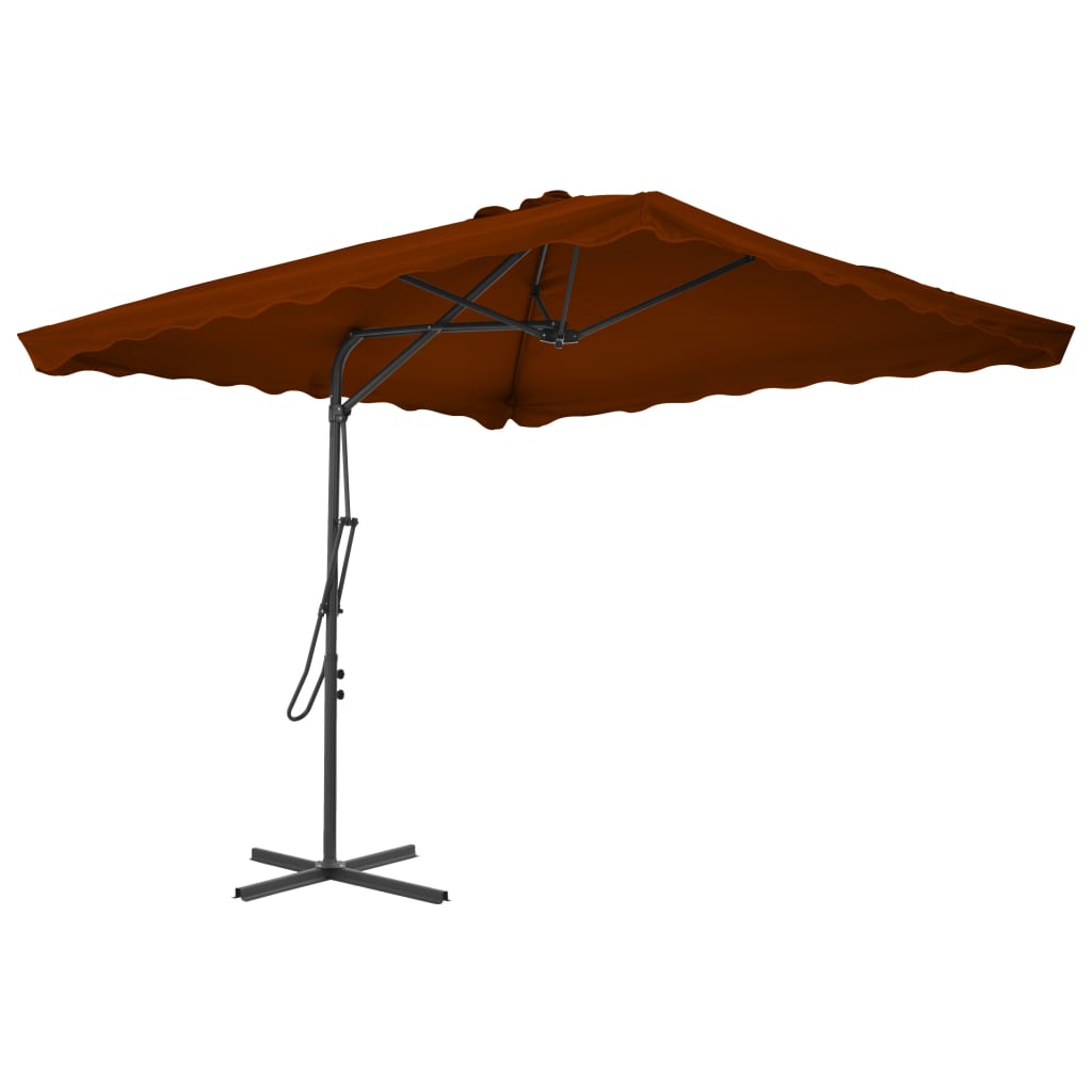 vidaXL parasol med stålstang 250x250x230 cm terrakottafarvet