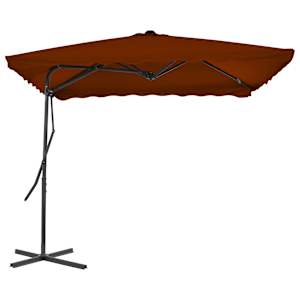 vidaXL Umbrelă de grădină, st&acirc;lp din oțel, cărămiziu, 250x250x230 cm
