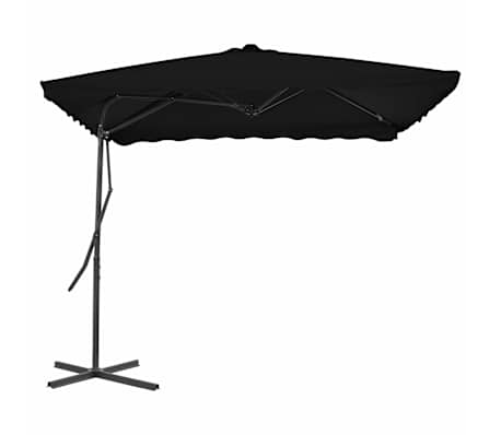 vidaXL Umbrelă de grădină, st&acirc;lp din oțel, negru, 250x250x230 cm