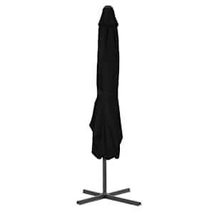 Zahradní slunečník s ocelovou tyčí černý 250 x 250 x 230 cm - obrázek 3