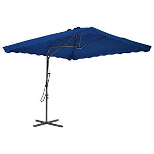 Zahradní slunečník s ocelovou tyčí modrý 250 x 250 x 230 cm - obrázek 1