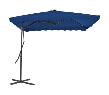 vidaXL Parasol met stalen paal 250x250x230 cm blauw