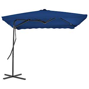 Zahradní slunečník s ocelovou tyčí modrý 250 x 250 x 230 cm - obrázek 2