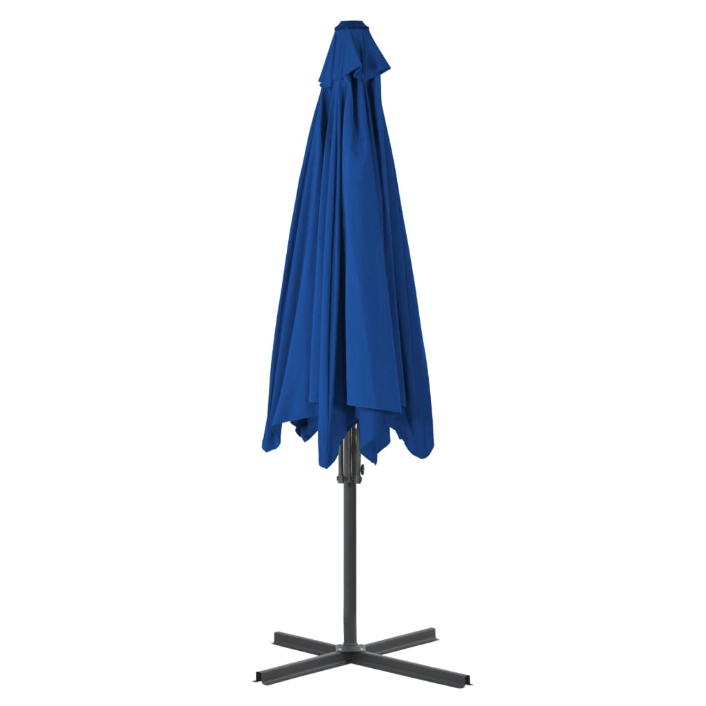 Kék kültéri napernyő acélrúddal 300 x 230 cm 