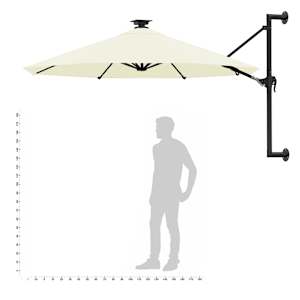 Nástěnný zahradní slunečník s LED 300 cm pískový - obrázek 10