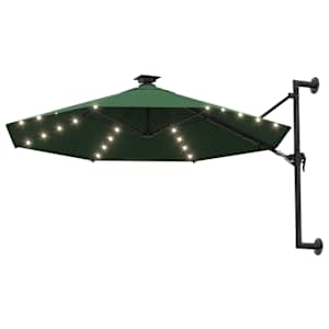 Nástěnný zahradní slunečník s LED 300 cm zelený - obrázek 2