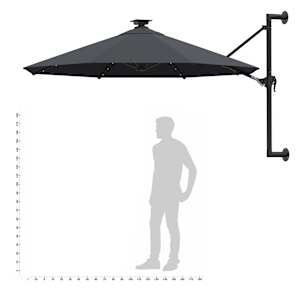 Nástěnný zahradní slunečník s LED 300 cm antracitový - obrázek 10