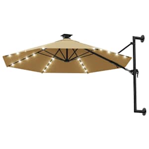 Nástěnný zahradní slunečník s LED 300 cm taupe - obrázek 2