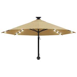 Nástěnný zahradní slunečník s LED 300 cm taupe - obrázek 4