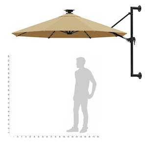Nástěnný zahradní slunečník s LED 300 cm taupe - obrázek 10
