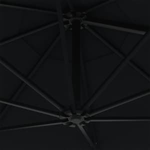 Nástěnný zahradní slunečník s LED 300 cm černý - obrázek 8