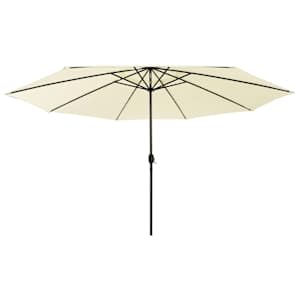 vidaXL aia p&auml;ikesevari LED-tuledega, 400 cm, liiv