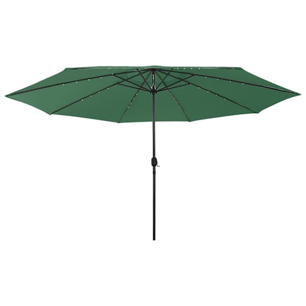vidaXL aia p&auml;ikesevari LED-tuledega, 400 cm, roheline