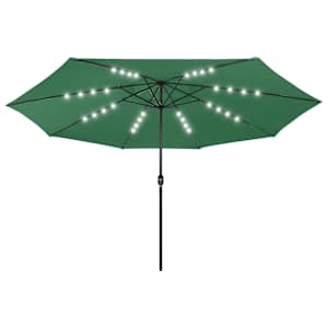 Zahradní slunečník s LED osvětlením 400 cm zelený - obrázek 2