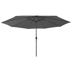 vidaXL aia p&auml;ikesevari LED-tuledega, 400 cm, antratsiit