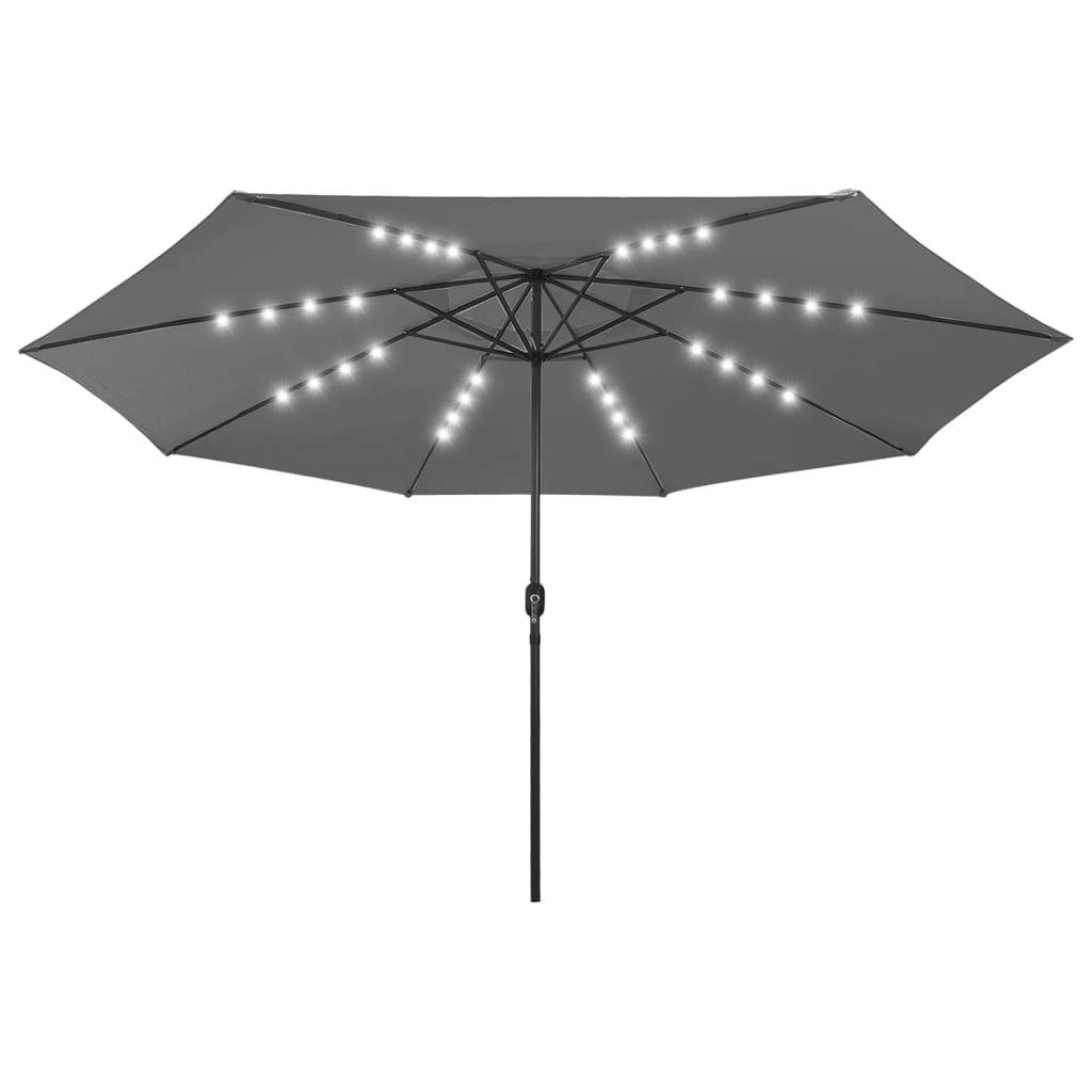 vidaXL Parasol met LED-verlichting 400 cm antracietkleurig afbeelding