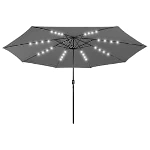 Zahradní slunečník s LED osvětlením 400 cm antracitový - obrázek 2