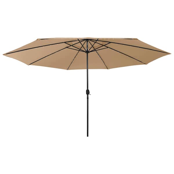 vidaXL aia p&auml;ikesevari LED-tuledega, 400 cm, pruunikas