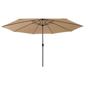 Zahradní slunečník s LED osvětlením 400 cm taupe - obrázek 1