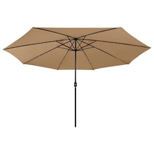 Zahradní slunečník s LED osvětlením 400 cm taupe - obrázek 3