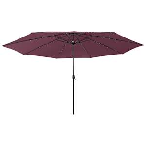 vidaXL aia p&auml;ikesevari LED-tuledega, 400 cm, bordoo