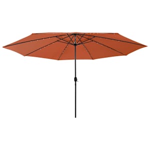 vidaXL aia p&auml;ikesevari LED-tuledega, 400 cm, terrakota