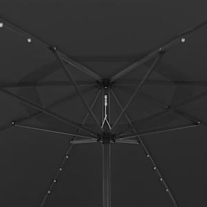 Zahradní slunečník s LED osvětlením 400 cm černý - obrázek 4