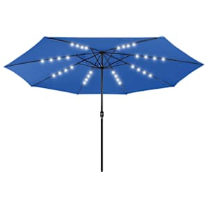 Zahradní slunečník s LED osvětlením 400 cm azurově modrý - obrázek 2