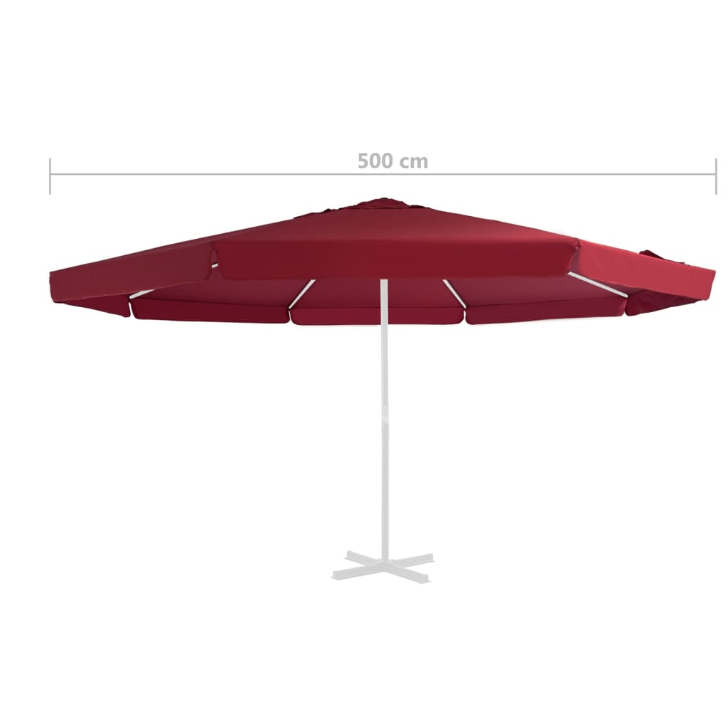 Bordó kültéri napernyő csereponyva 500 cm 