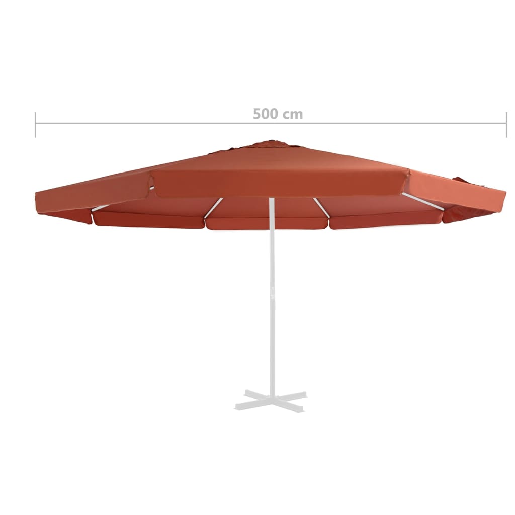 Pânză de schimb umbrelă de soare de exterior cărămiziu 500 cm