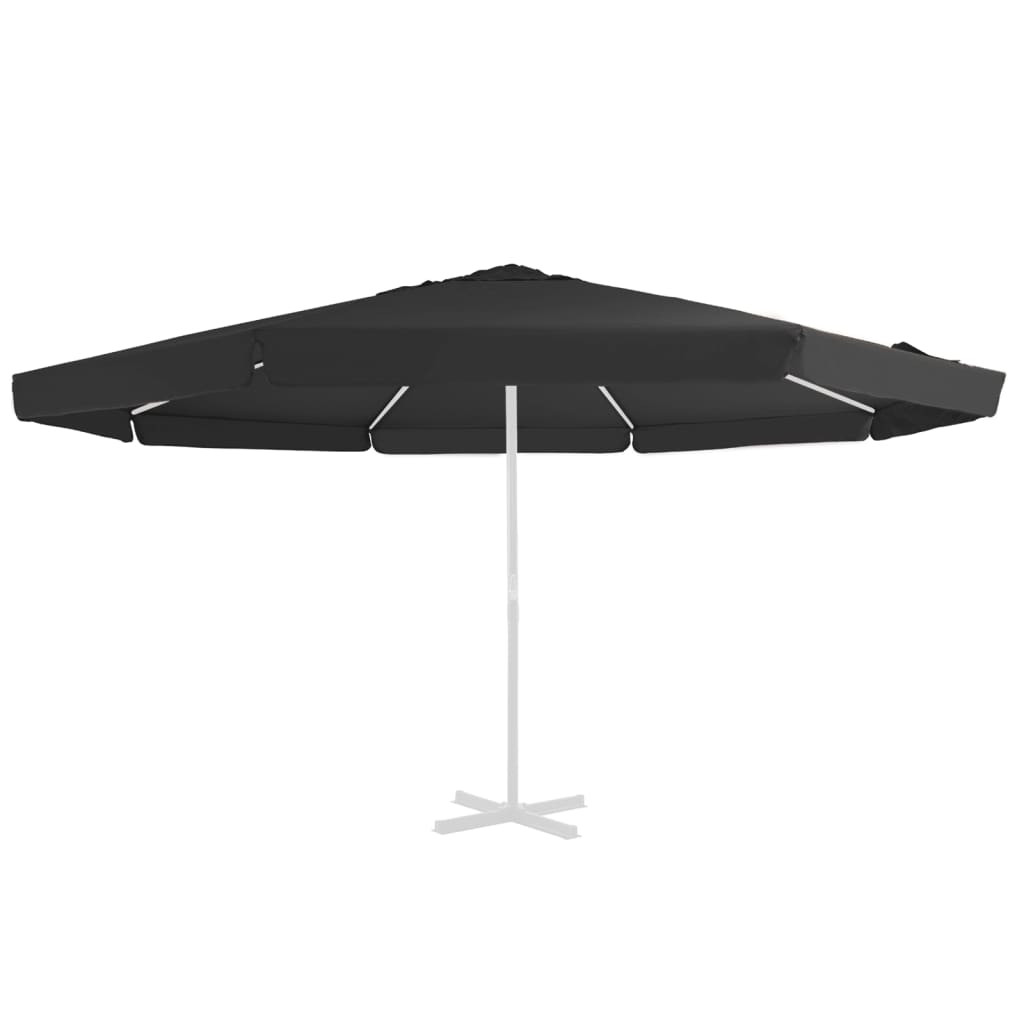 Fekete kültéri napernyő csereponyva 500 cm 