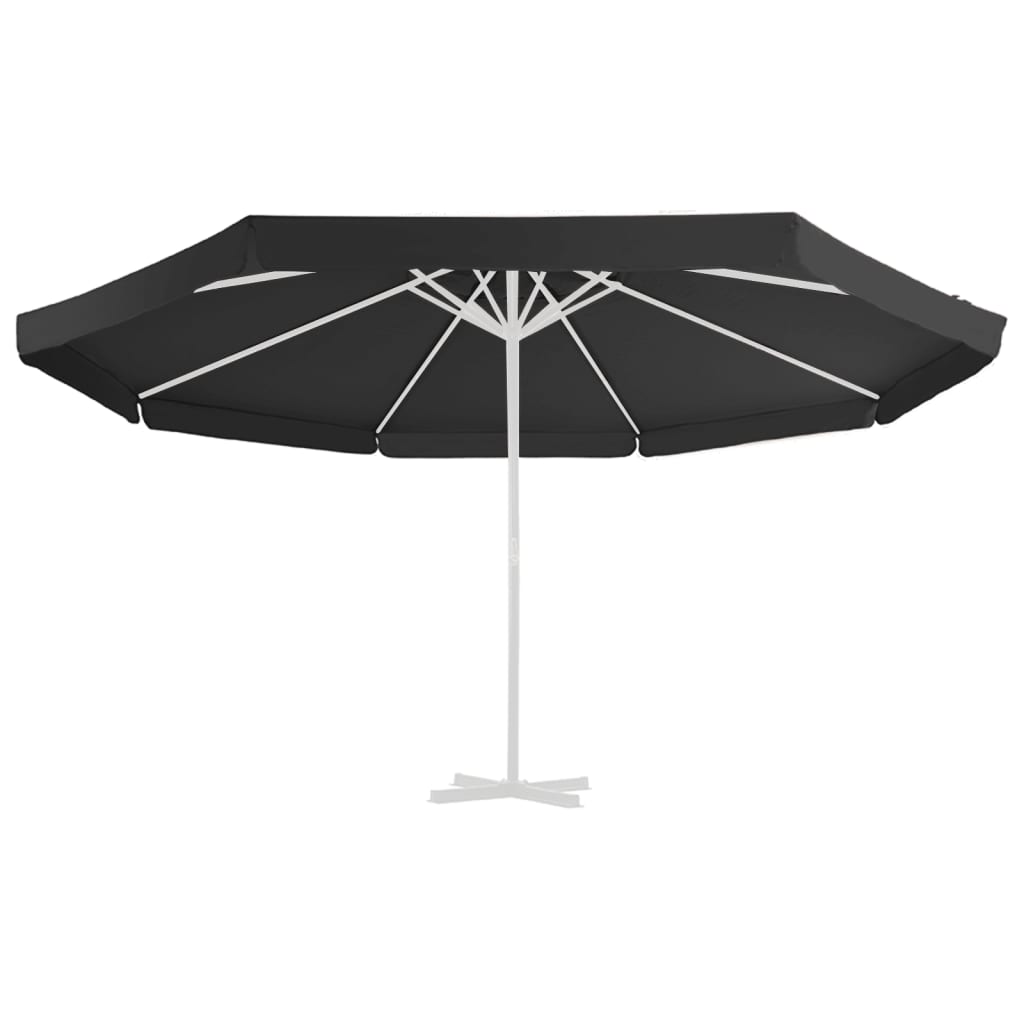 Fekete kültéri napernyő csereponyva 500 cm 