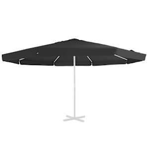 vidaXL Replacement Fabric for Outdoor Parasol Black 515 cm