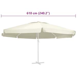 Náhradní potah na zahradní slunečník pískový 610 cm - obrázek 5