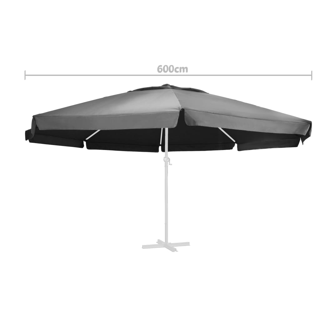 Pânză de schimb umbrelă de soare de grădină, antracit, 600 cm