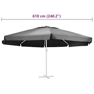Náhradní potah na zahradní slunečník antracitový 610 cm - obrázek 5