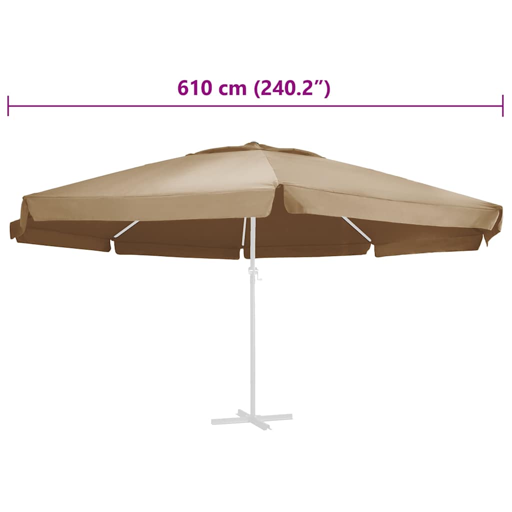 Vervangingsdoek voor parasol 610 cm taupe image 5