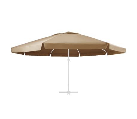 vidaXL udskiftningsdug til parasol 600 cm gråbrun