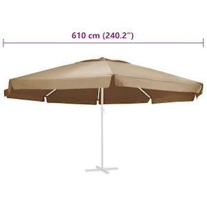 Náhradní potah na zahradní slunečník taupe 610 cm - obrázek 5