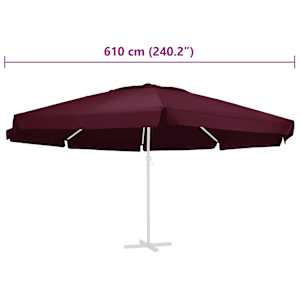 Náhradní potah na zahradní slunečník bordeaux červený 610 cm - obrázek 5