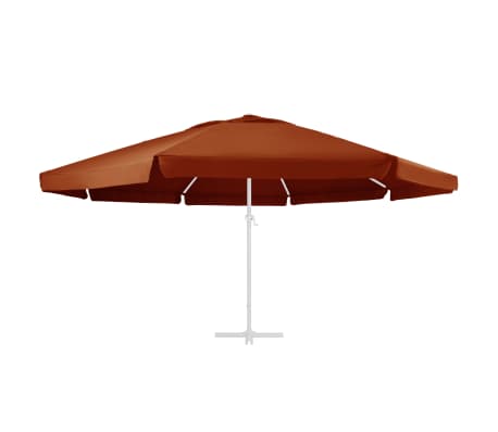 vidaXL Vervangingsdoek voor parasol 600 cm terracottakleurig