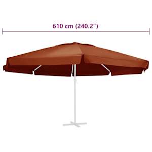 Náhradní potah na zahradní slunečník terakotový 610 cm - obrázek 5